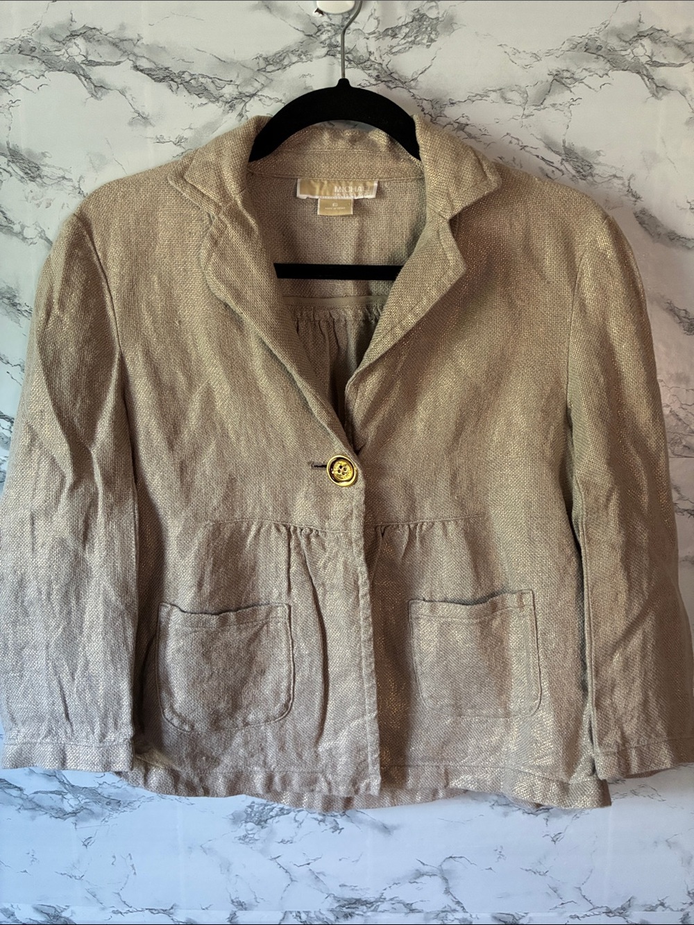 MICHAEL Michael Kors S Beige/Gold Blazer